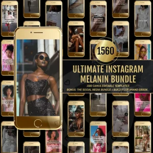 3-1 1560 Melanin Social Media Bundle + Editable Templates (with Resell Rights)